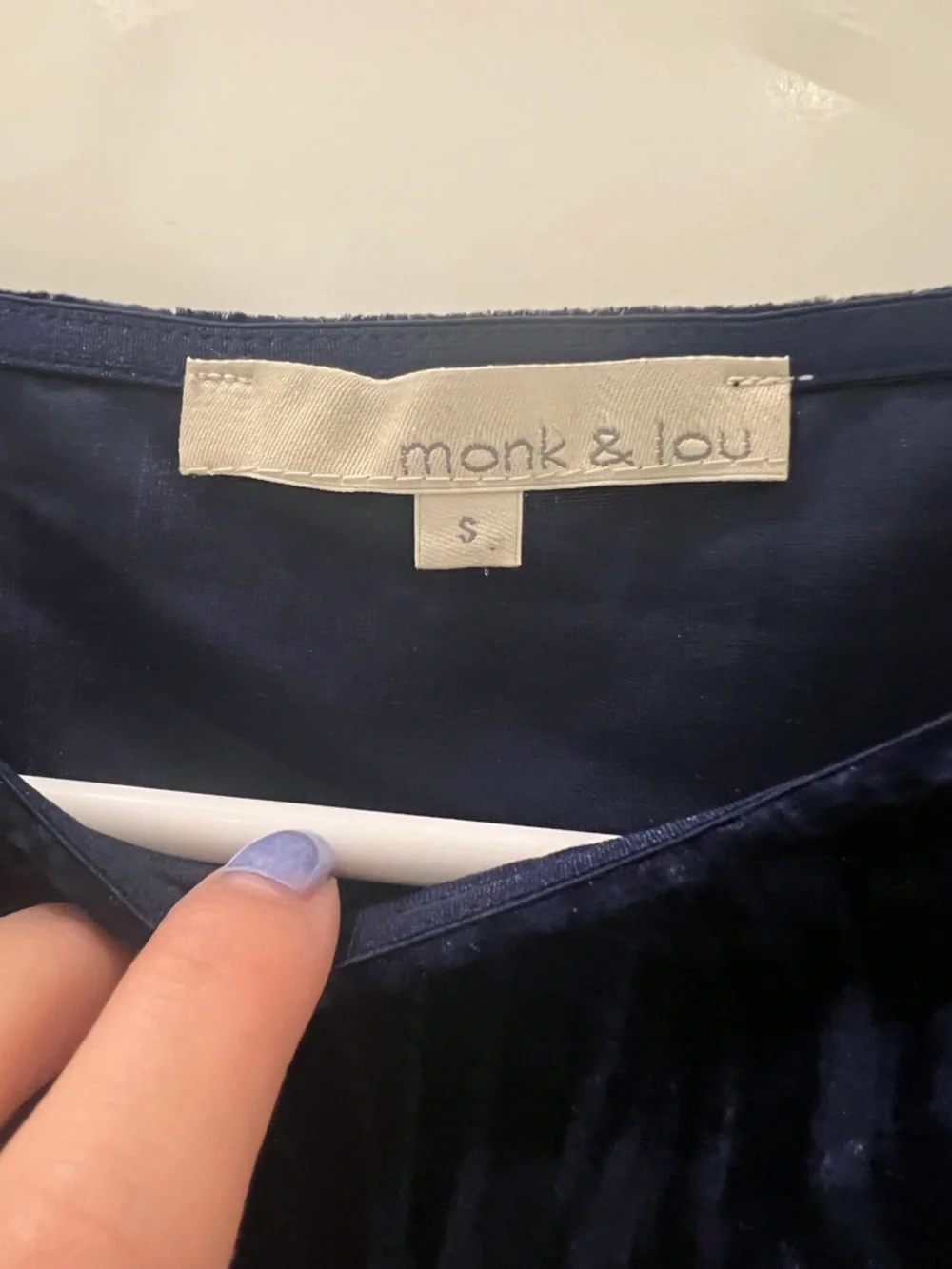 Monk & Lou Sleeveless Navy Velvet Midi Skirt Set - Picture 3 of 14